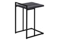 Accent Table, C Shaped, End, Side, Snack, Living Room, Bedroom, Black Laminate, Black Metal, Contemporary, Modern Black Particle Board