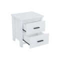 Vintage Two Drawer Wooden Nightstand, Simple And Generous, Large Storage Space,White White Particle Board Mdf