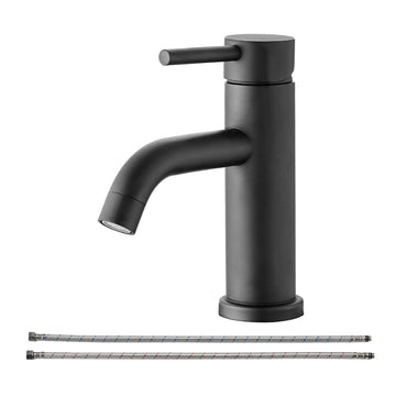 Bathroom Faucet Single Hole Modern Bathroom Sink Faucet Vanity Bathroom Faucet One Matt Black Deck Mounted Cartridge Valve Single Hole Faucets Bathroom Modern 1 Hole Faucets Stainless Steel