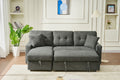 Sectional Sofa Bed L Shaped Sofa Couch Bed With Usb Port, Reversible Sofa Couch Sleeper With Pull Out Bed, Chaise With Storage, Pull Out Couch For Living Room Dark Gray Wood Fabric 3 Seat