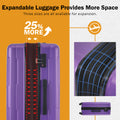 2 Piece Luggage Set With Bags Expanable Spinner Wheels Abs Lightweight Suitcase With Tsa Lock 20Inch 24Inch Purple Abs