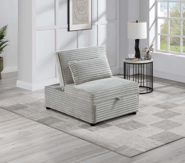 Contemporary Sleeper Sofa Chair Pillow Plush Tufted Seat 1Pc Convertible Sofa Ash Color Wide Welt Corduroy Natural Ash Corduroy Wood Primary Living Space Pillow Back Contemporary,Modern,Transitional