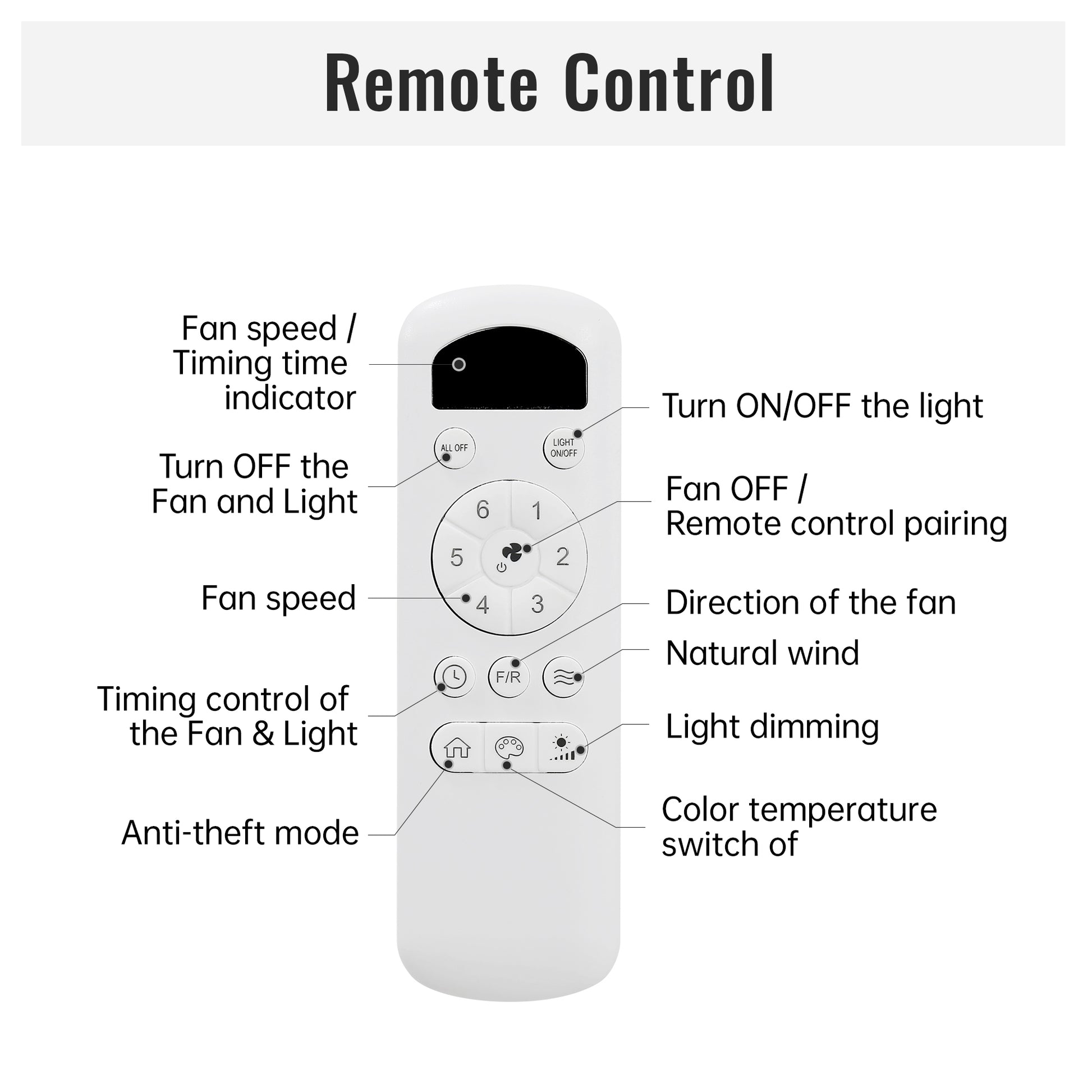 52 Inch Ceiling Fan Light With 6 Speed Remote Silver 3 Wood Blade Reversible Dc Motor For Bedroom Silver Metal & Wood