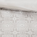 6 Piece Embroidered Cotton Reversible Comforter Set Ivory Full Queen Full Ivory Polyester