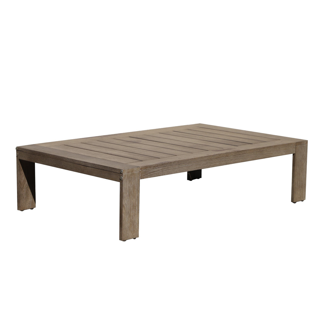 Neji 51 Inch Coffee Table, Burnt Brown Acacia Wood Frame, Plank Surface Brown Solid Wood