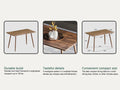 Modern Minimalist Mdf Desktop, Walnut Color Metal Legs, Small Sized Dining Table, Computer Desk, Office Desk, Kitchen Table, For 6 Seat.Suitable For Kitchen, Dining Room, Living Room Walnut Seats 4 Kitchen Round Mdf