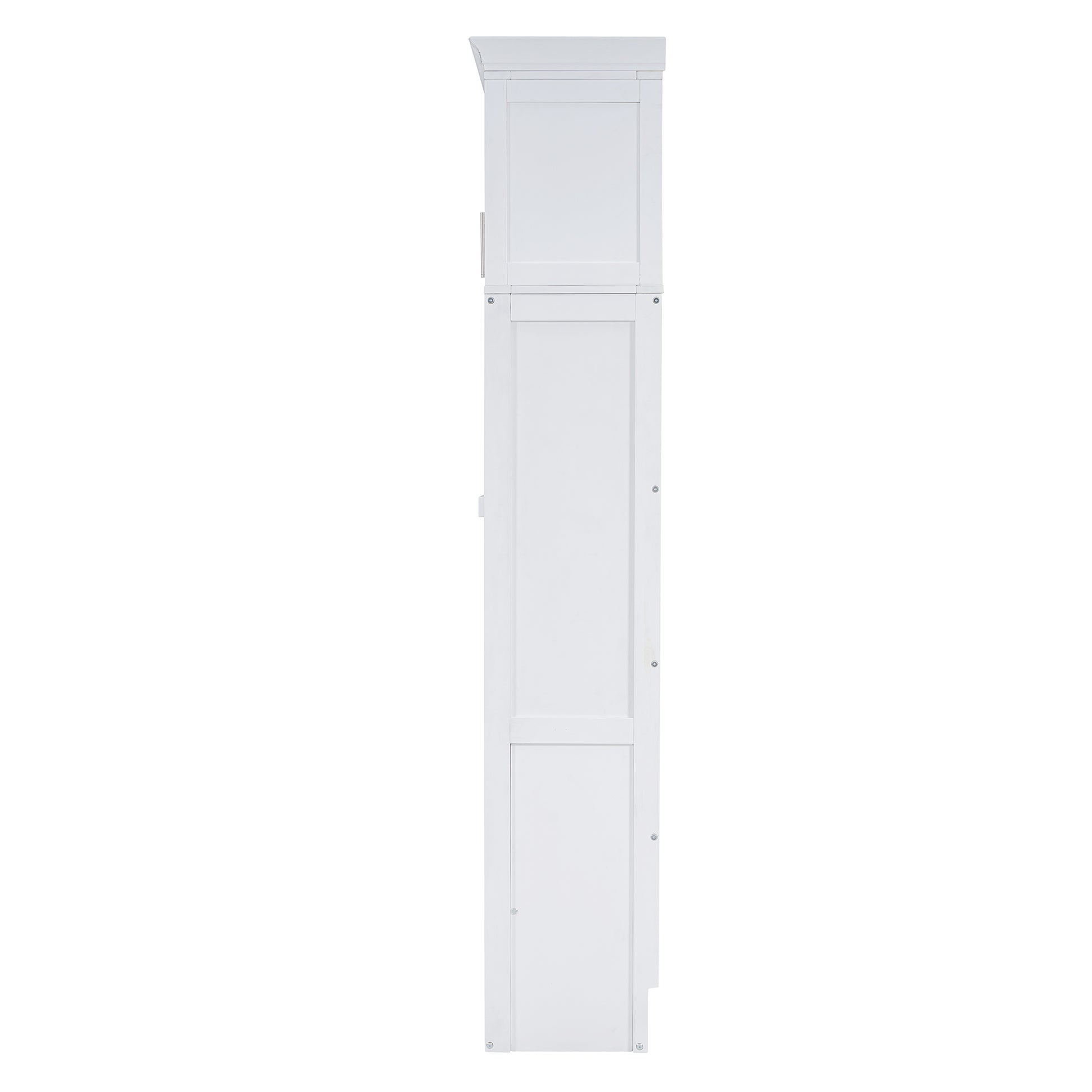 Full Size Murphy Bed Wall Bed With Top Cabinets,White Full White Plywood