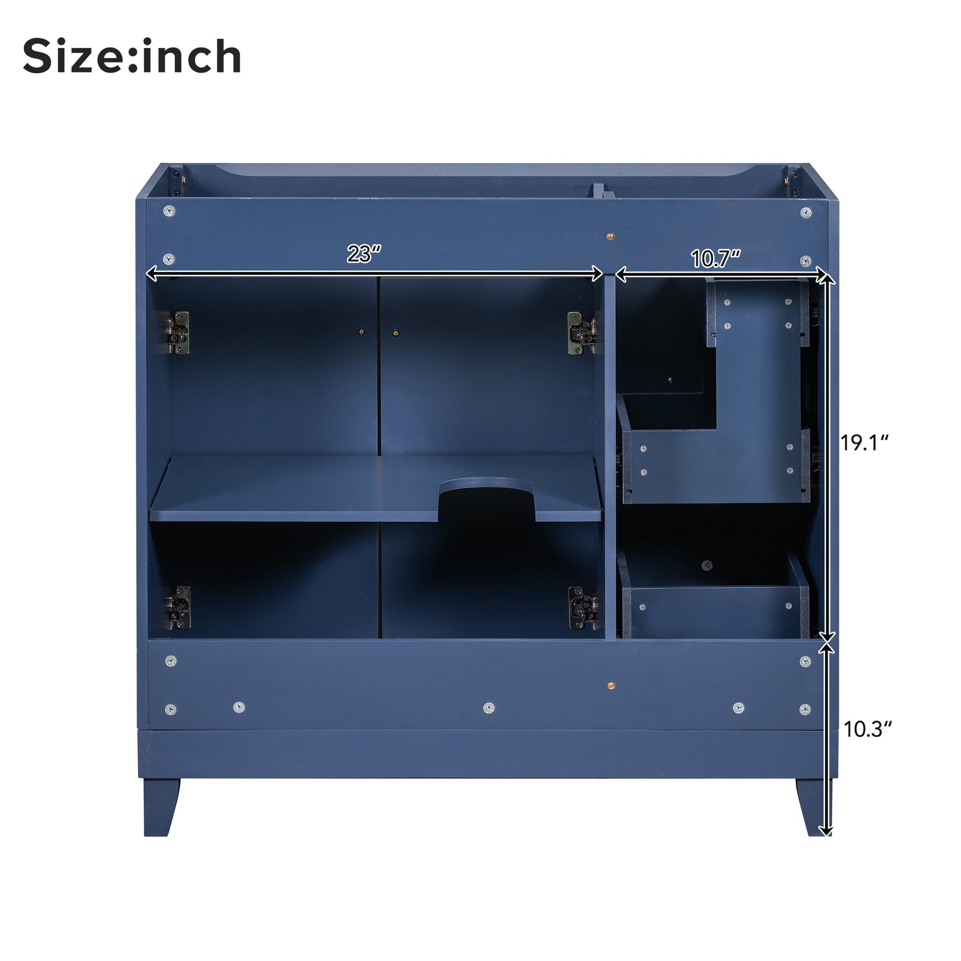 Cabinet Only 36" Blue Bathroom Vanity Sink Not Included Navy Blue Bathroom Solid Wood Mdf