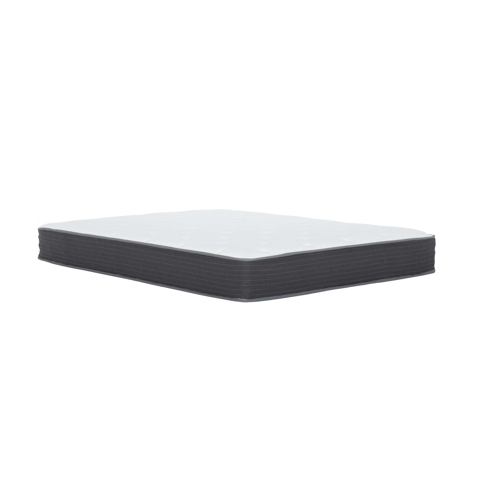 8 In. Pocket Spring Hybrid Bed In A Box Mattress, Full, Soft Gel Memory Foam Mattress, White Gray Grey White Bedroom Modern Memory Foam Polyester Full