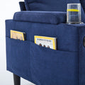 Blue Color Knock Down 3 Seat Combo Sofa With Storage Ottoman For Living Room Apartment Bedroom And Compact Room,Room, Upholstered Sectional Couch, L Shaped Bench With A Footrest, A Individual Stool White Wood Primary Living Space Heavy Duty Pine 3 Seat