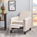 Light Beige Linen Push Back Chair For Elegant Home D Cor Light Beige Fabric