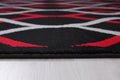 Jersey Area Rugs, Carpets For Livingroom, 5X7 Area Rugs ,3986 Black Red Rectangle 5&7 Black Red Contemporary Abstract Polypropylene