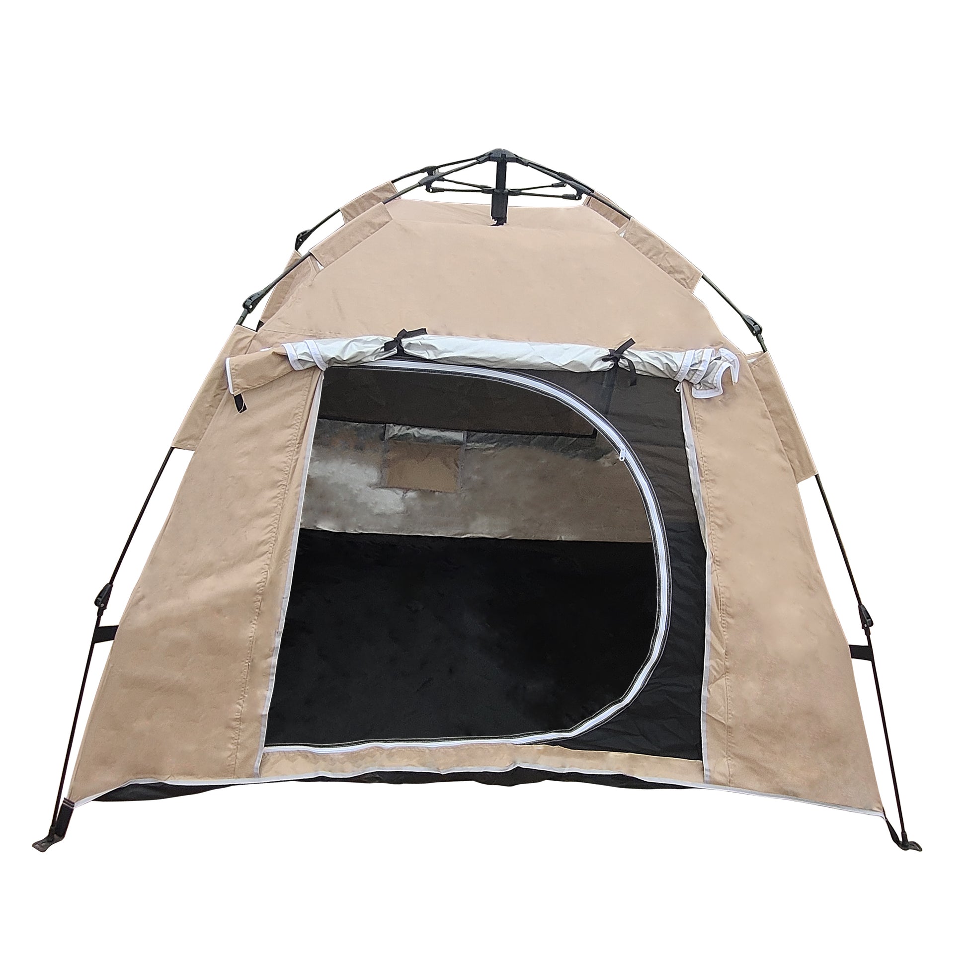 Tent, Quick Opening Automatic Tent, Waterproof And Uv Resistant Tent, Suitable For 2 3 People Camping, Picnic, Outdoor Travel Tent Khaki Khaki Classic Polyester