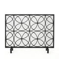 Thayer Single Panel Iron Fireplace Screen Black Primary Living Space American Design,Antique,Classic Iron