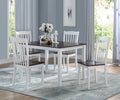White And Walnut Dining Table With Tapered Leg White Walnut Seats 4 Dining Room Modern Rectangular Solid Wood Mdf