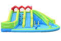 7 In1 Inflatable Water Park Three Slide With Blower Water Sprinkler Fountain Climbing Wall For Children Multicolor Oxford Fabric