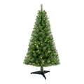 4Ft Artificial Christmas Tree Prelit With Stand,100 Warm White Led Lights,Realistic 241 Branch Tips Pvc Green Norwood Spruce Tree Easy Assembly For Indoor,Home Green Pvc