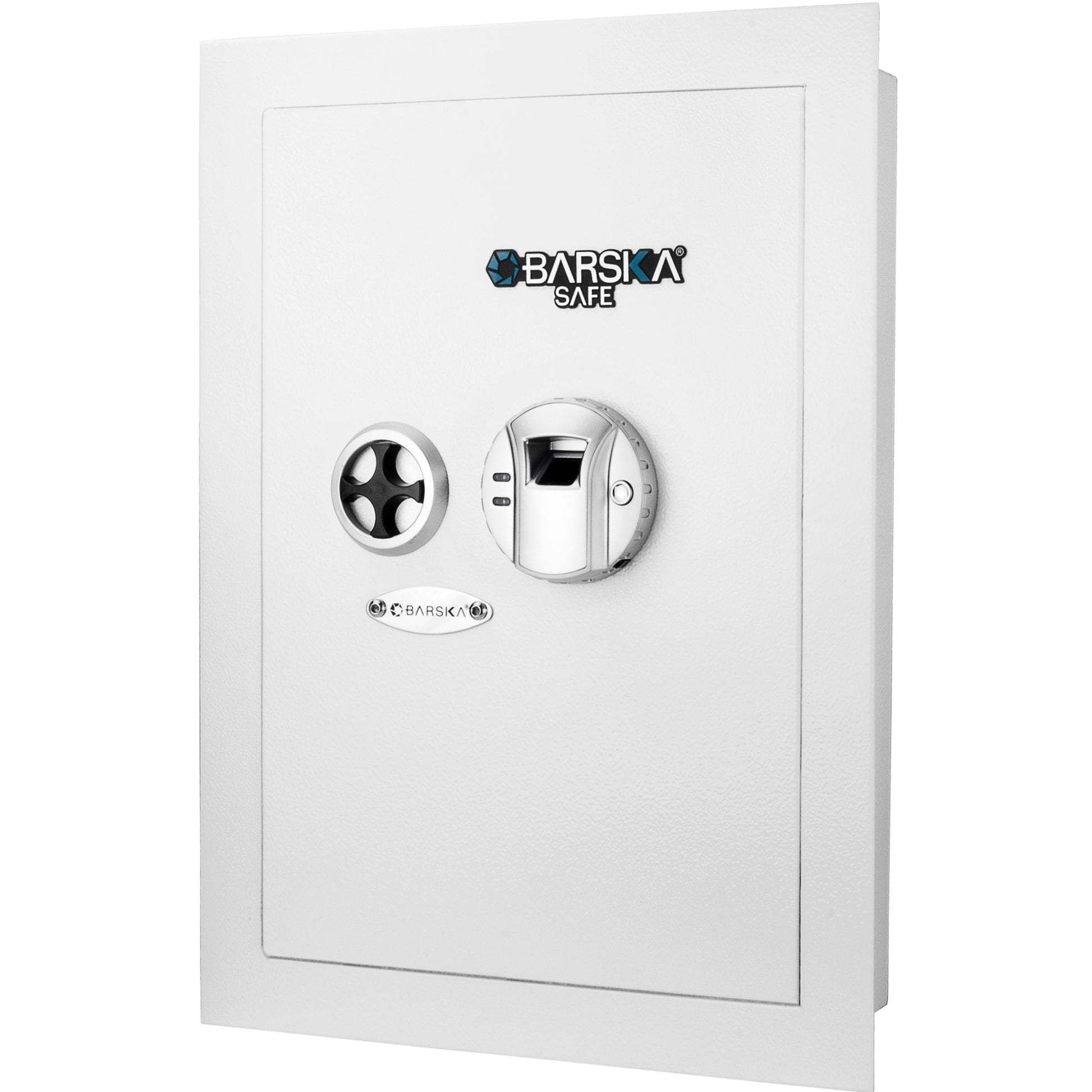 White Biometric Wall Safe White Steel