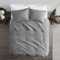 3 Piece Quilt Set Grey Full Queen Full Grey Cotton