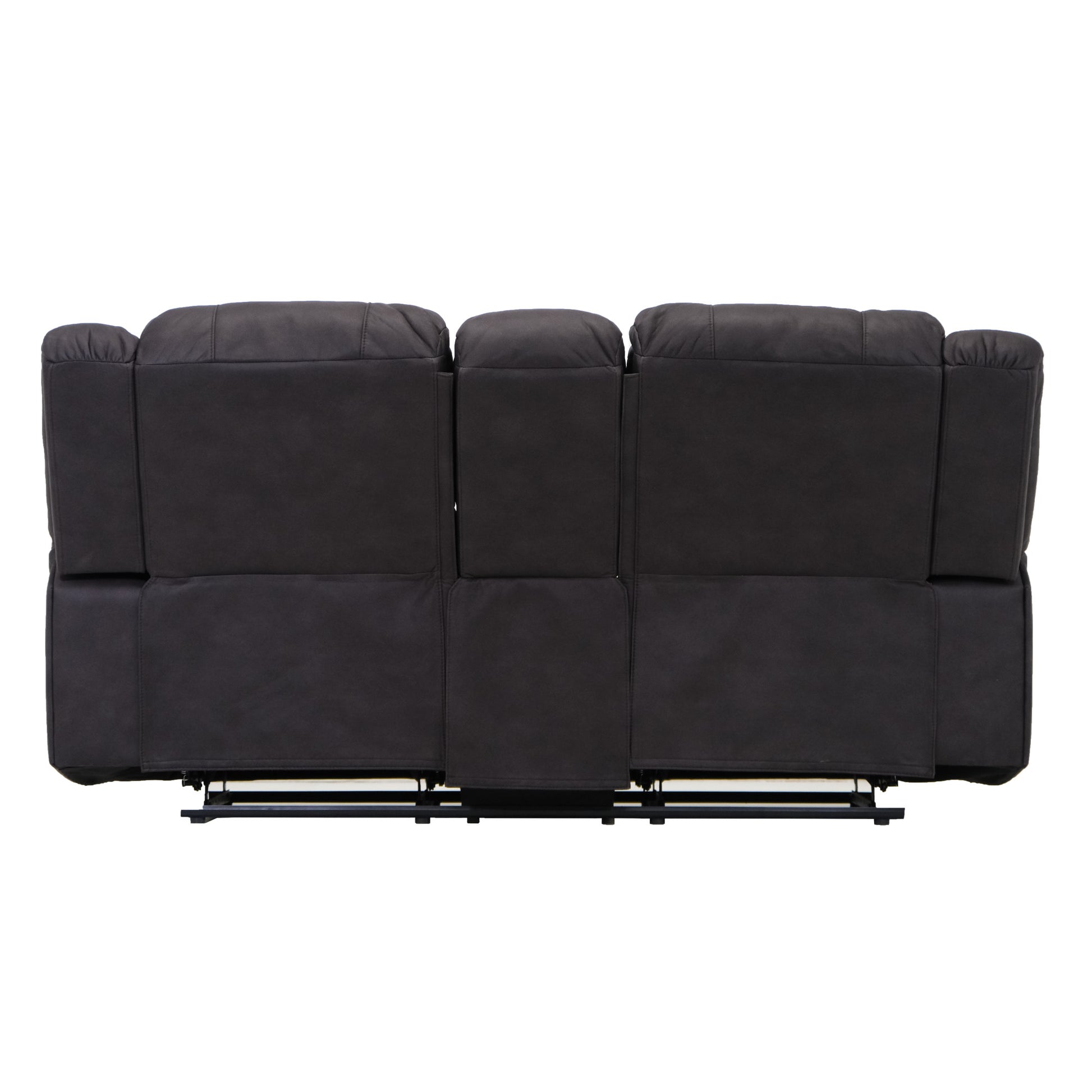 Marshall Black Reclining Console Loveseat Black Foam Solid Wood