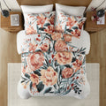 3 Piece Floral Cotton Duvet Cover Set King Multicolor Cotton