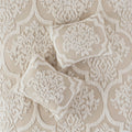 3 Piece Tufted Cotton Chenille Da Comforter Set Taupe Full Queen Full Taupe Polyester