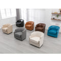 Coolmore Swivel Chair Living Room Chair Light Blue Primary Living Space Foam Pu Leather