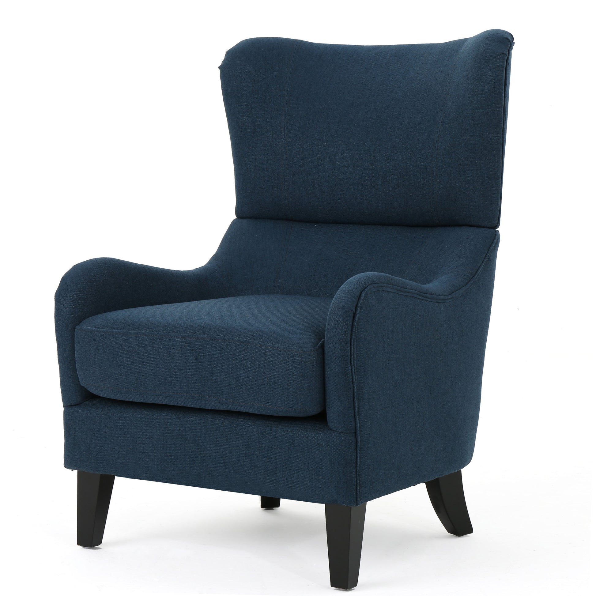 Hi Back Quentin Sofa Chair, Living Room, Study And Bedroom Navy Blue Fabric