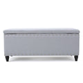 Storage Ottoman Light Grey Fabric