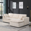 Modular Sectional Sofa, Convertible U Shaped Sofa Couch, Modular Sectionals With Ottomans, 6 Seat Sofa Couch With Reversible Chaise For Living Room. Beige Beige Fabric 4 Seat