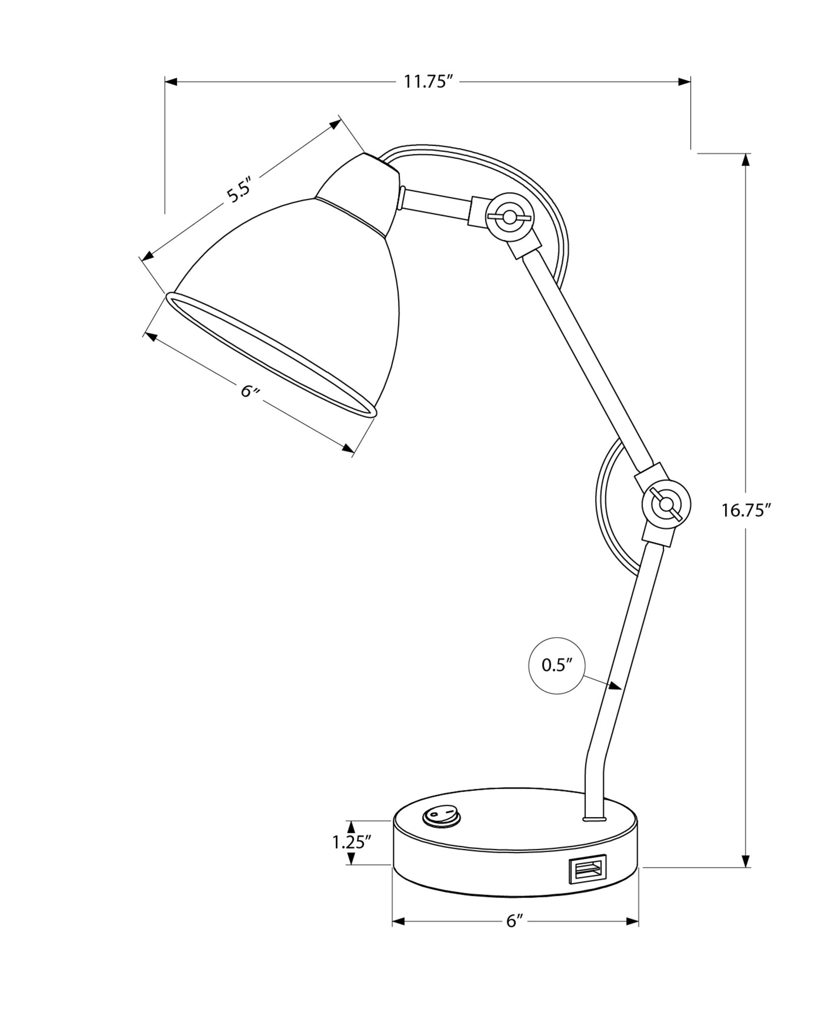 Lighting, 17"H, Table Lamp, Usb Port Included, Nickel Metal, Nickel Shade, Modern Silver Metal