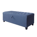 55.3 Inch Extra Long Storage Ottoman Entryway Bench With Flip Top Storage Chest With Padded Seat Bed End Stool For Hallway Living Room Bedroom, Blue Linen Blue Linen Or Linen Blend Blue Linen