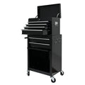 High Capacity Rolling Tool Chest With Wheels And Drawers, 6 Drawer Tool Storage Cabinet Black Black Steel