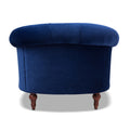 La Rosa Victorian Tufted Upholstered Accent Chair, Navy Blue Velvet Navy Blue Foam Velvet