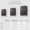 Luggage Sets Model Expandable Abs Hardshell 3Pcs Clearance Luggage Hardside Lightweight Durable Suitcase Sets Spinner Wheels Suitcase With Tsa Lock 20''24''28'' Black And Brown Black Brown Abs