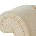 Harrison Tufted Roll Arm Chaise Lounge, Beige Chenille Beige Foam Chenille