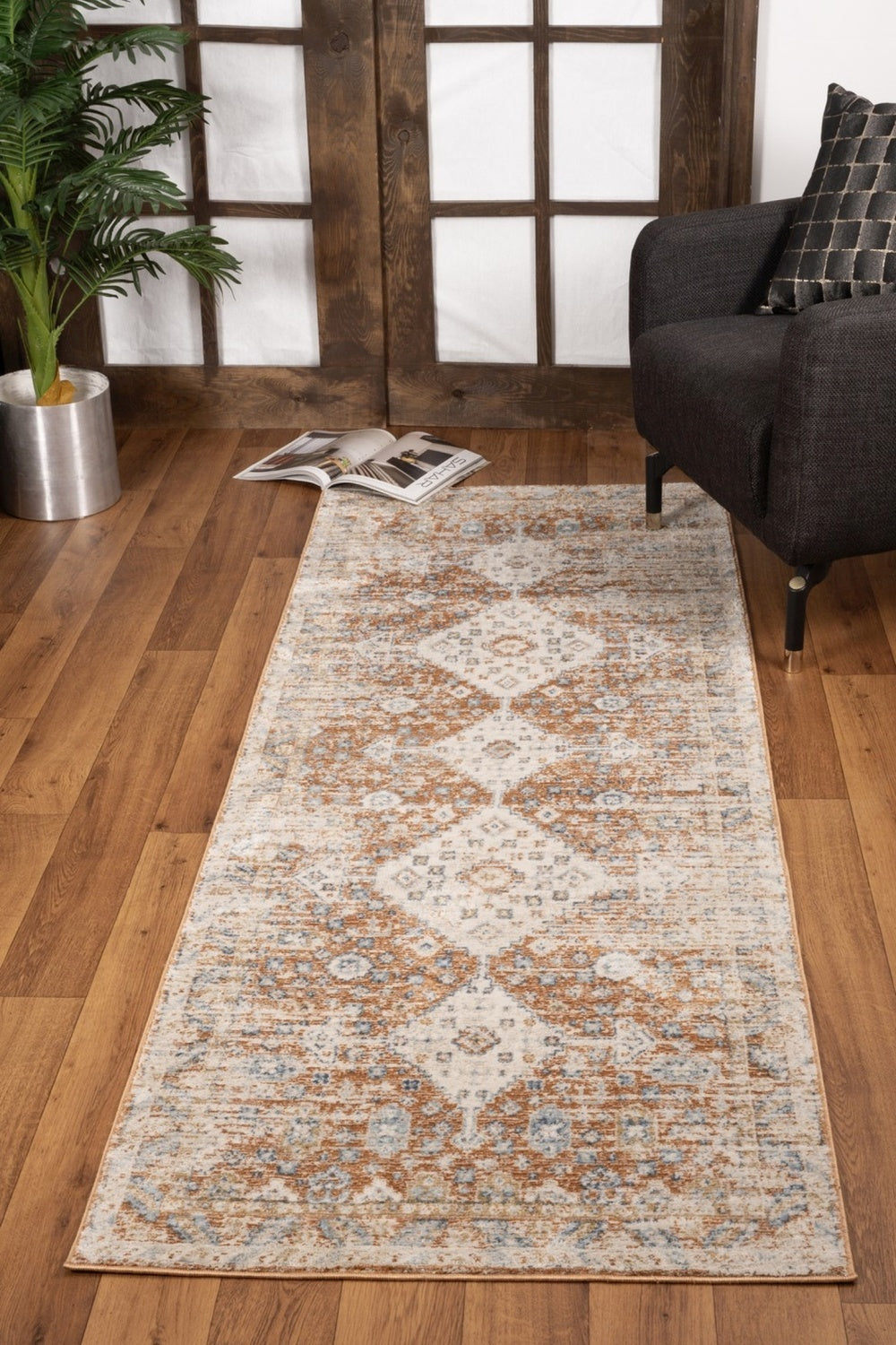 Noble Gc Gen7004 Rust 2 Ft. 7 In. X 7 Ft. 3 In. Area Rug Rust Polyester