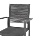 Outdoor Modern Aluminum Dining Chair With Rope Seat Set Of 2 , Gray And Dark Gray Dark Grey Aluminium