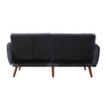 Grey And Walnut Upholstered Adjustable Sofa Grey Linen Wood Primary Living Space Split Back Modern Eucalyptus Foam Linen 2 Seat