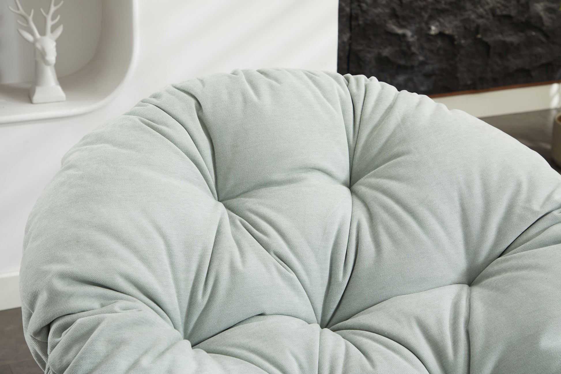 Oversized Swivel Accent Chair, 360 Swivel Barrel Chair, Papasan Chair For Living Room Bedroom Light Blue Chenille