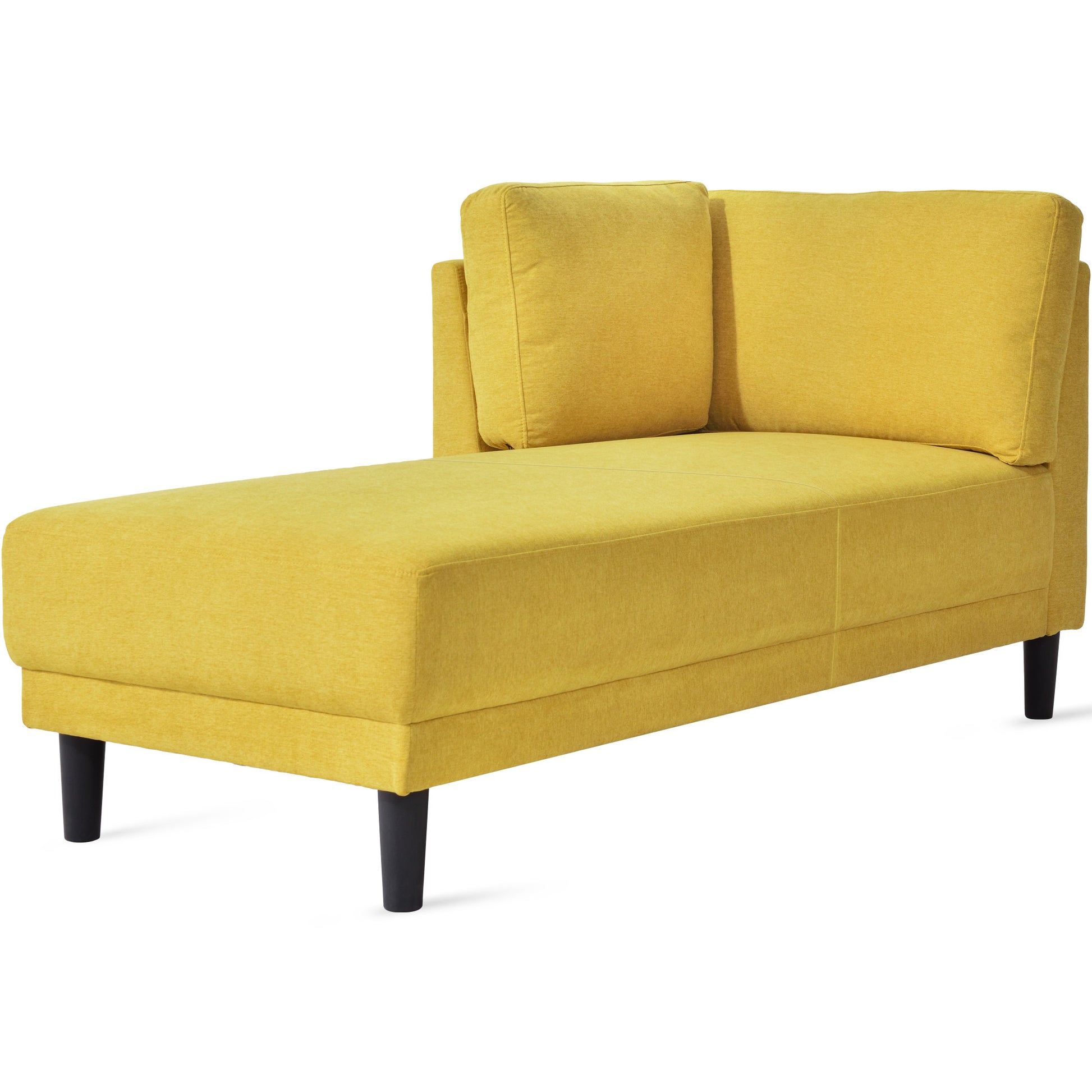 Video 65" Mid Century Modern Linen Fabric Corner Lounge Chair, Upholstered Indoor Chaise Lounge,Sleeper Sofa Bed,Leisure Sofa Recliner For Bedroom,Office,Small Living Room & Apartment,3 Colors Yellow Fabric Fabric