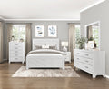 Contemporary White Finish Queen Size Panel Bed Wooden Bedroom Furniture 1Pc, Bed In A Box Box Spring Required Queen White Bedroom Bed Frame Wood