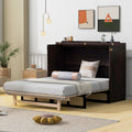 Full Size Murphy Bed With Large Drawers,Espresso Full Espresso Plywood