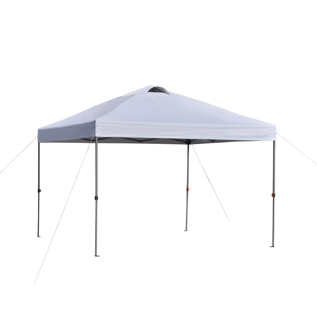 Outsunny 10' X 10' Pop Up Canopy Tent, Instant Sun Shelter With 3 Level Adjustable Height, Top Vents And Wheeled Carry Bag For Outdoor, Garden, Patio, White White Steel