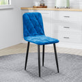 Dining Chairs Set Of 4, Modern Kitchen Dining Room Chairs, Velvet Dining Chair Upholstered Cushion Seat And Sturdy Metal Legs Blue Velvet