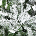 Homcom 9' Tall Unlit Snow Flocked Pine Artificial Christmas Tree With Realistic Branches, Green Green Plastic