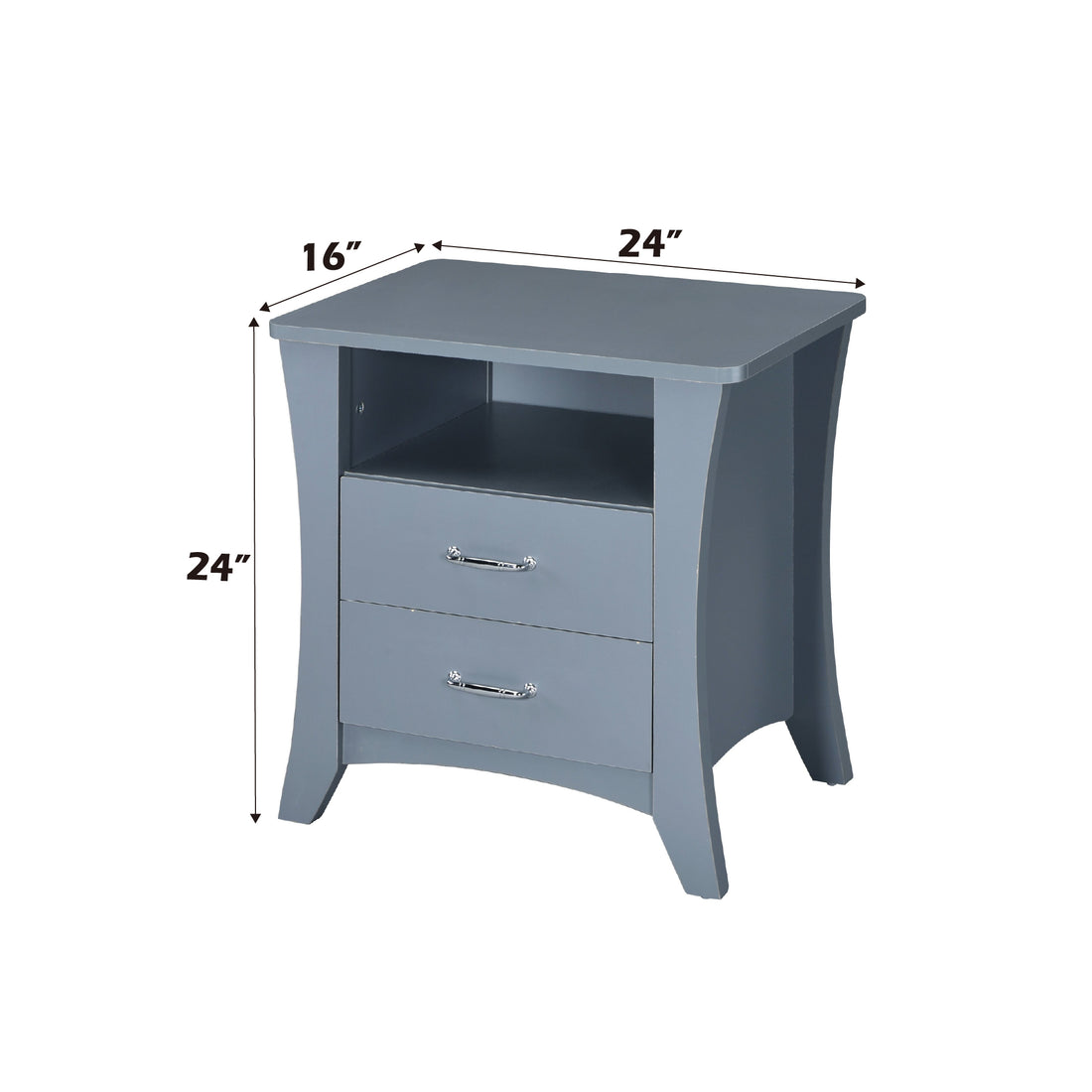 Colt Gray Finish Accent Table Gray Synthetic Wood