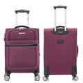 3 Piece Fabric Soft Luggage Set With Swivel Wheels And Password Lock, Purple, 20 26 30 Inches Purple Fabric