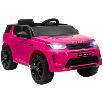 Qaba Land Rover Discovery Sport Licensed 12V Kids Ride On Car, Battery Powered Kids Electric Car With Remote Control, Soft Start, Led Lights, Music Horn, 3 Speeds, Pink Pink Plastic