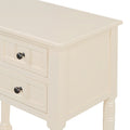 Narrow Console Table, Slim Sofa Table With Three Storage Drawers And Bottom Shelf Beige Beige Solid Wood Mdf